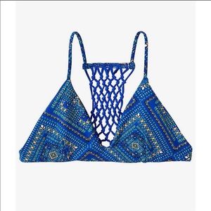 NWT Express Bikini Top Blue Macrame